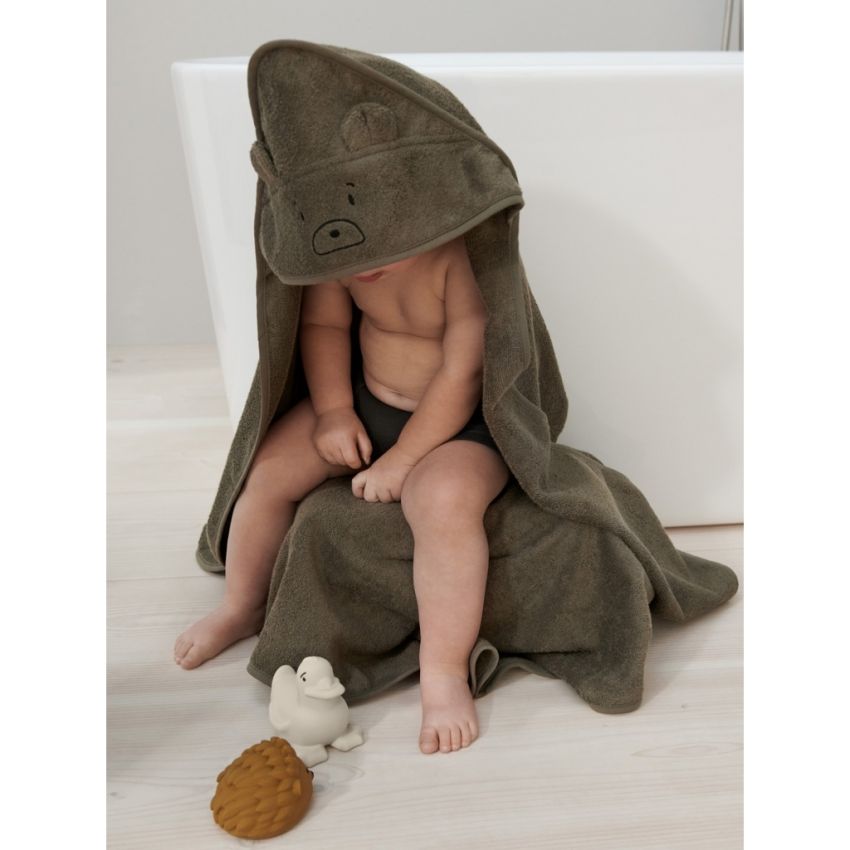 LIEWOOD - Albert Kapuzen Badetuch Bear Khaki (Grösse Baby)