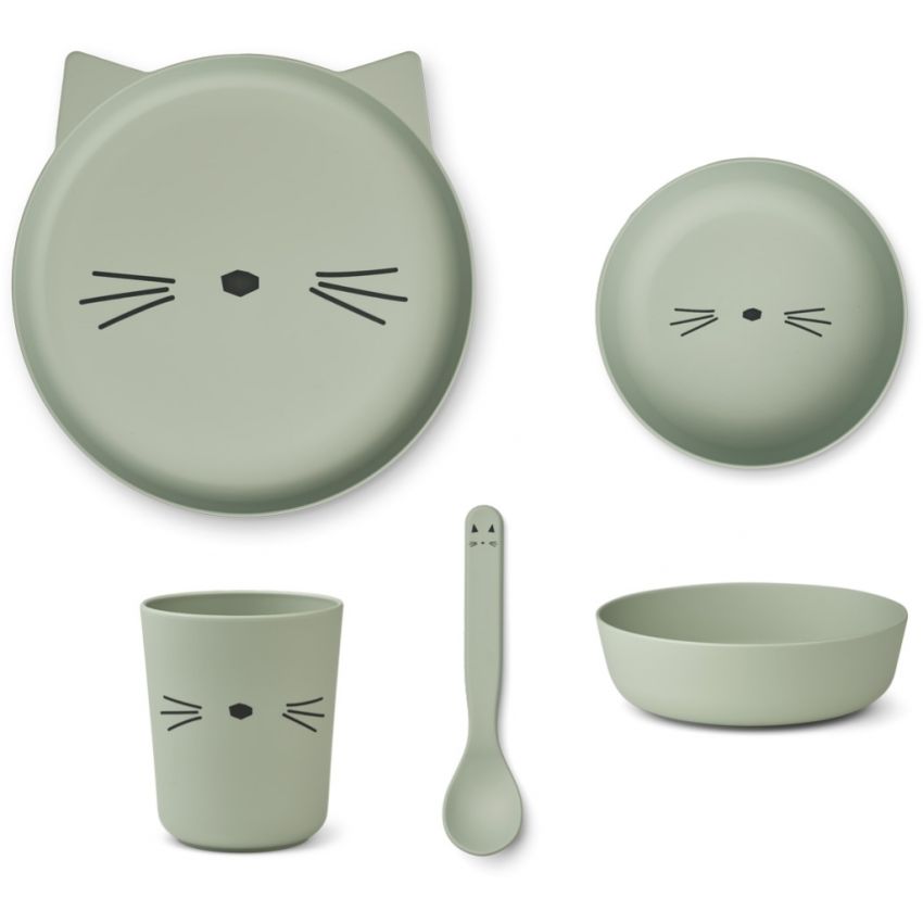 LIEWOOD - Brody Geschirrset 4tlg Cat Dusty Mint