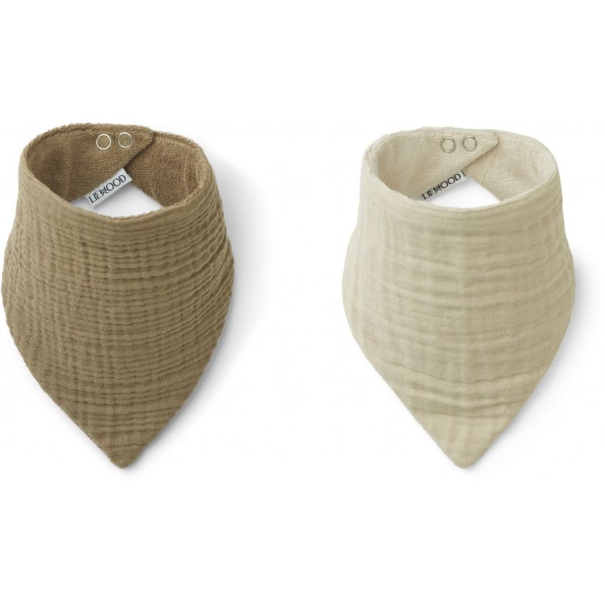 LIEWOOD - Andrea Muslin Sabberlätzchen Set Oat - Sandy