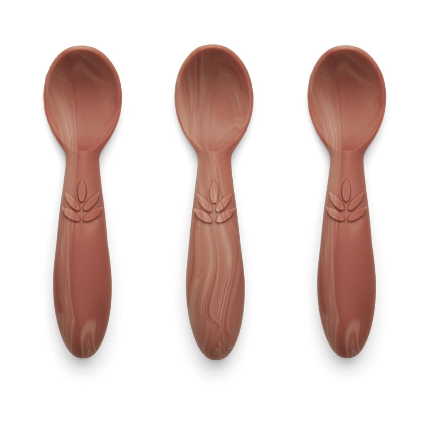 nuuroo - Silikon Babylöffel Marmor Rot