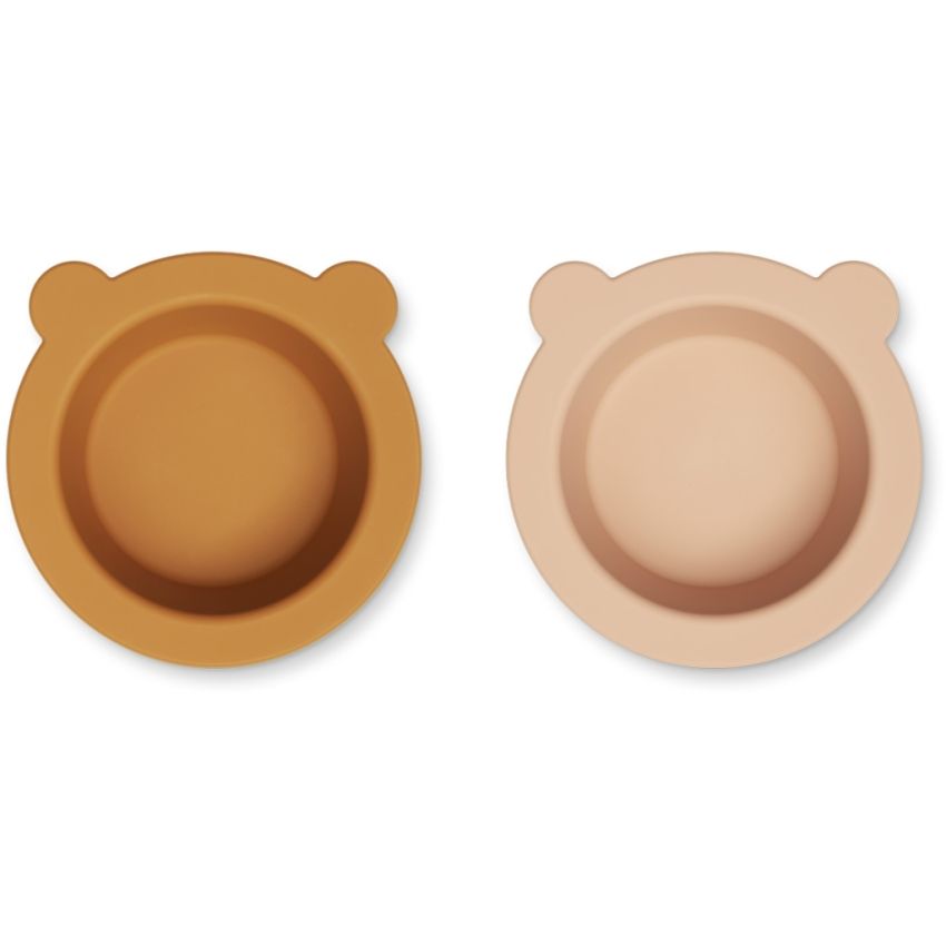 LIEWOOD - 2er Set Peony Saugnapfteller Set Rose - Mustard