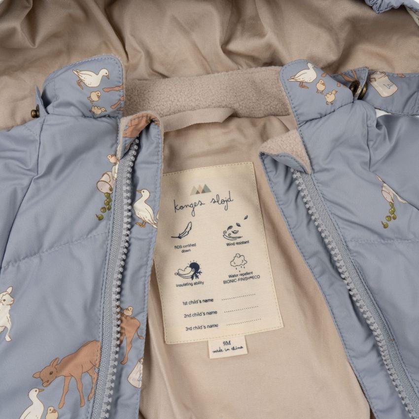 Konges Sløjd - Baby Daunen Overall Farm Blue