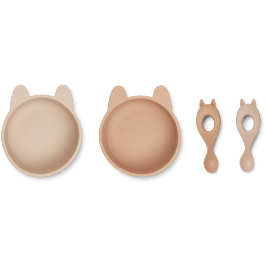 LIEWOOD - Evan Schale & Löffel Set Rabbit Rose Mix