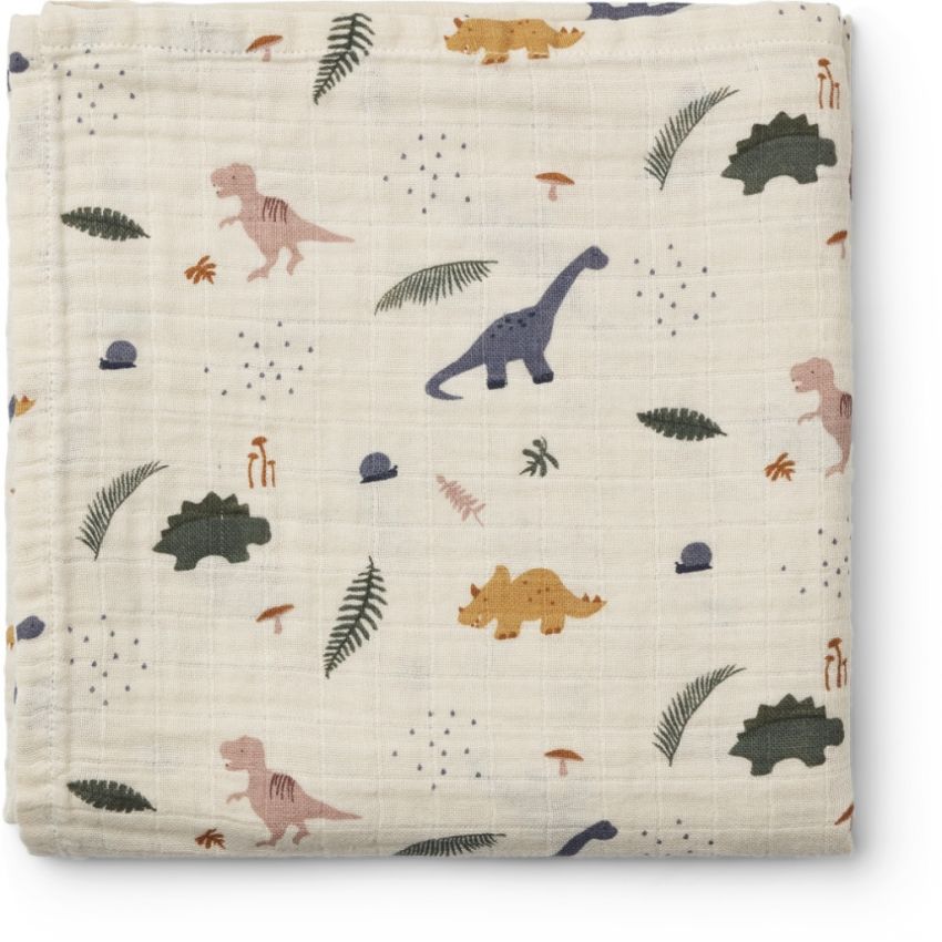 LIEWOOD - Muslin Swaddle Dino Mix
