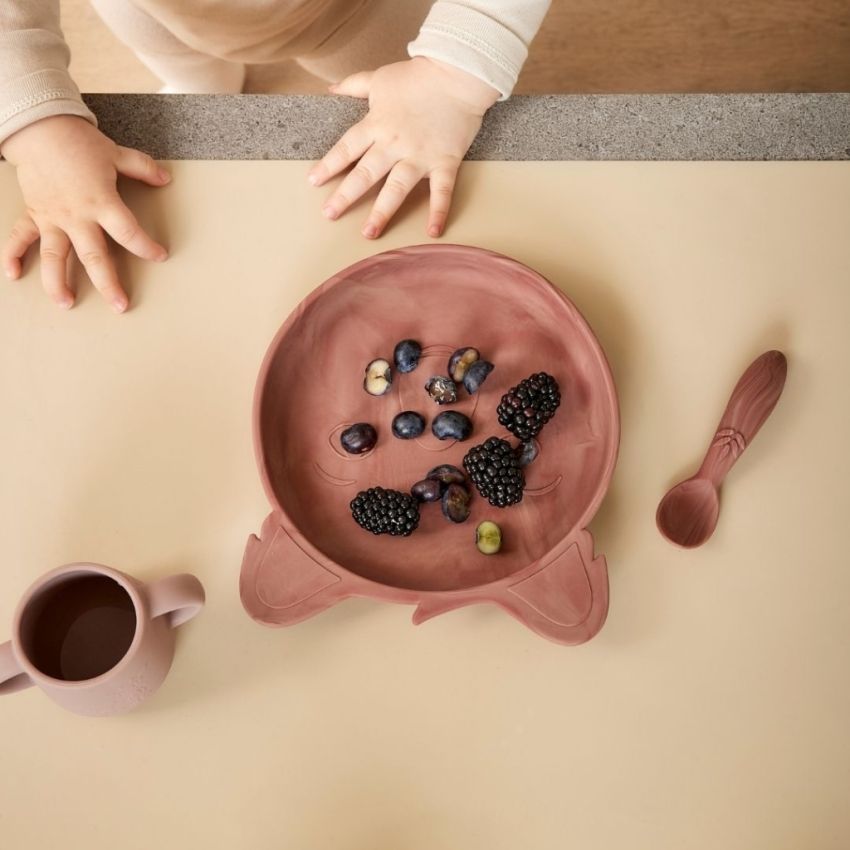 nuuroo - Silikon Tellerset Koala Marmor Rot