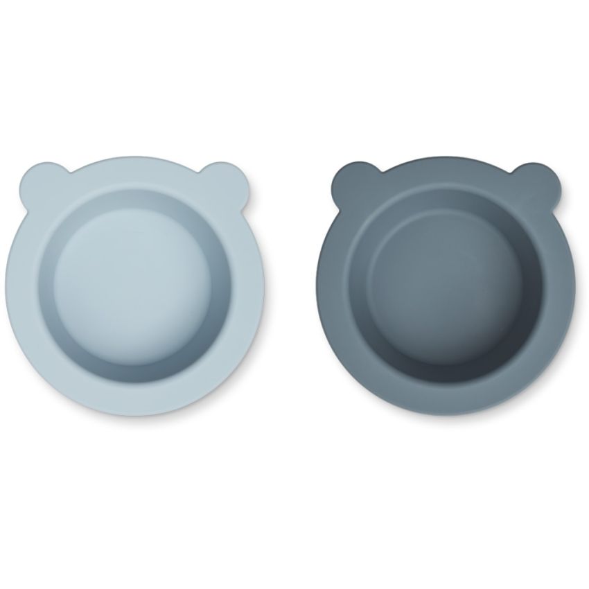 LIEWOOD - 2er Set Peony Saugnapfteller Set Blue Mix