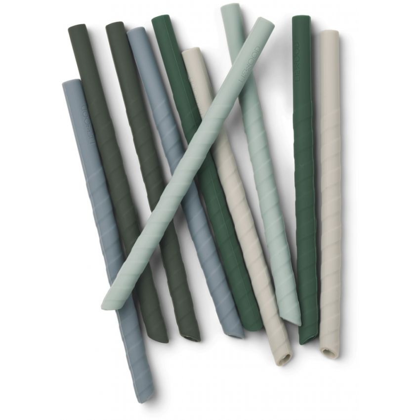 LIEWOOD - Timoti Set Silikon Trinkhalme Green Mix