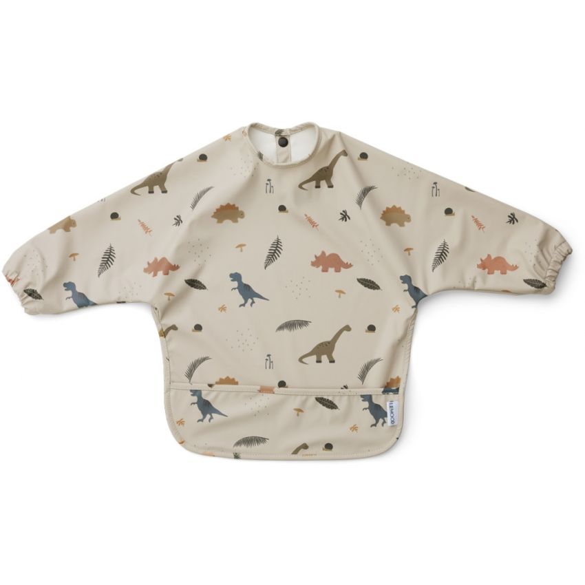 LIEWOOD - Merle Lätzchen Langarm Dino Dark Sandy Mix