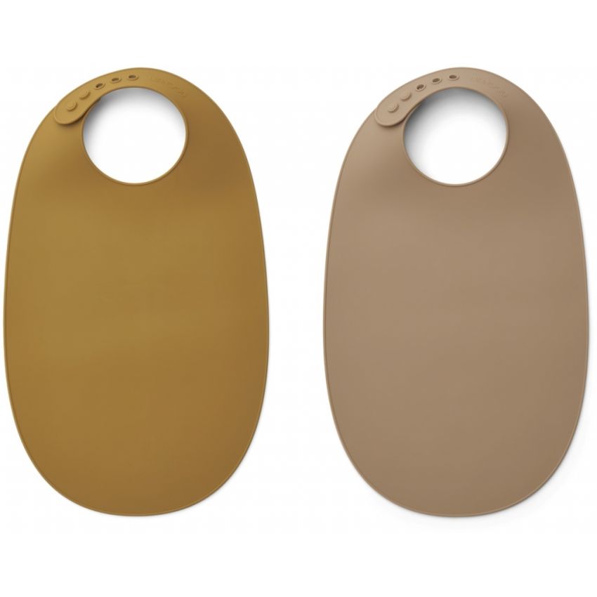 LIEWOOD - 2er Set Ilana extralang Lätzchen Caramel - Oat