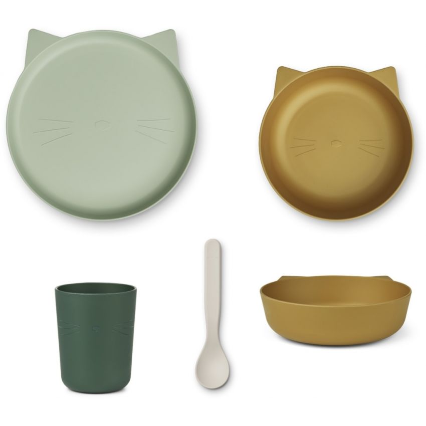 LIEWOOD - Paul Geschirrset Cat Dusty Mint Mix