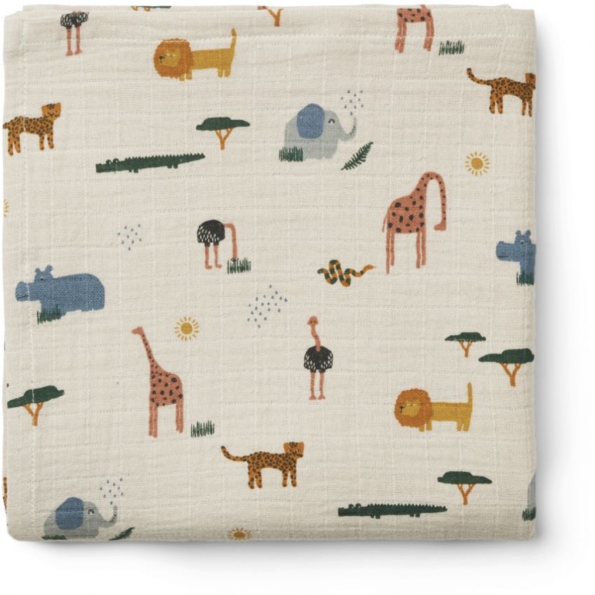 LIEWOOD - Muslin Swaddle Safari Sandy Mix