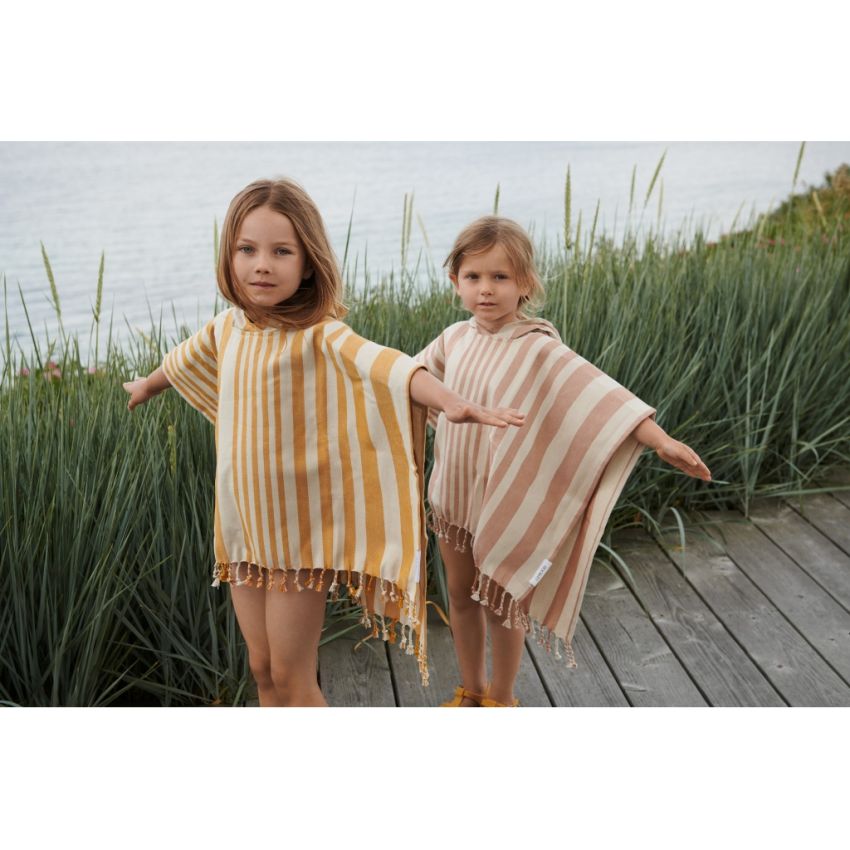 LIEWOOD - Roomie Poncho Sea Blue / Sandy