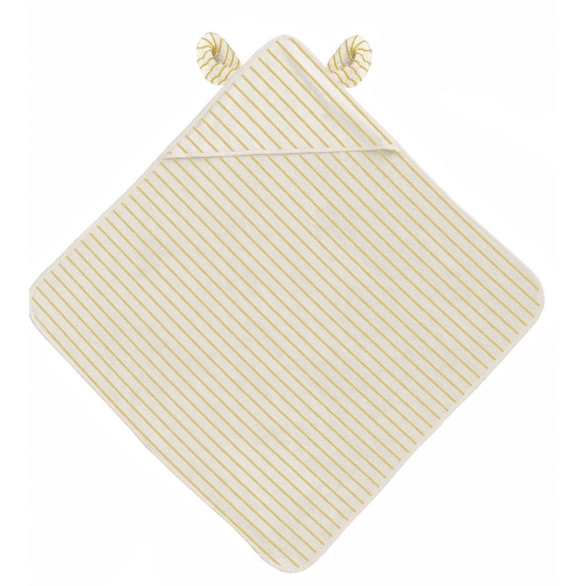 Konges Sløjd - Terry Kapuzenbadetuch Striped Sunflower