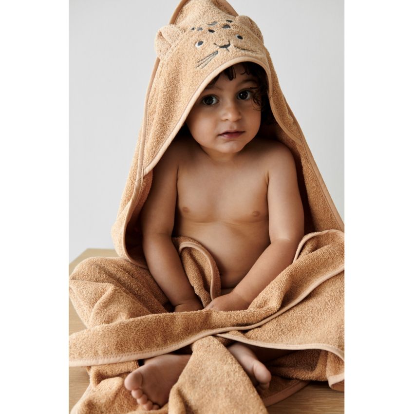 LIEWOOD - Augusta Kapuzen Badetuch Leopard Apricot (Grösse Kleinkind)