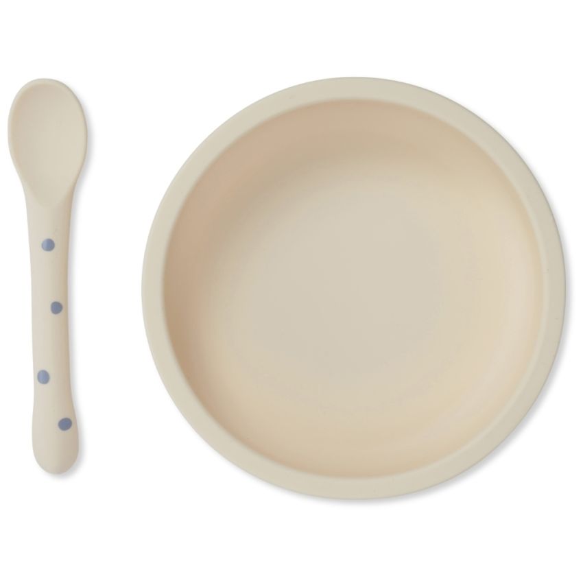 Konges Sløjd - Saugnapf Tellerset Punkte Blau