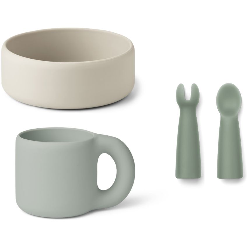 LIEWOOD - Lise Silikon Geschirrset Dove Blue Mix