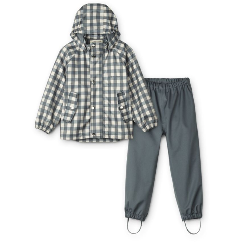LIEWOOD - Parker Softshell Regenbekleidungsset Kariert Whale Blue