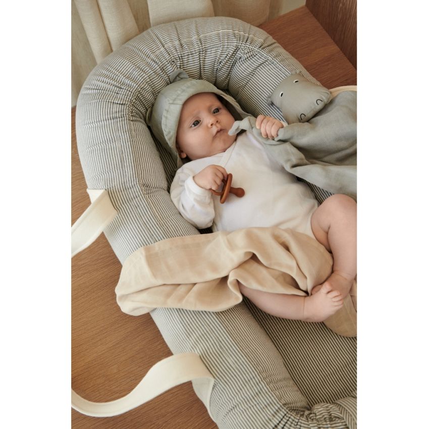 LIEWOOD - Gro Babynest Stripe Blue Wave / Creme de la Creme