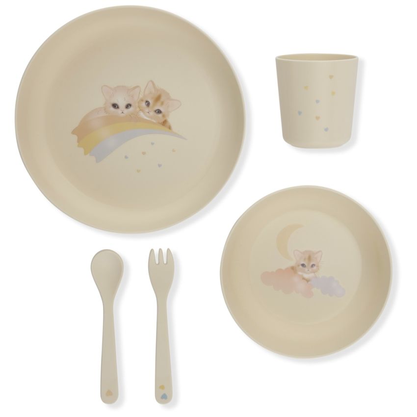 Konges Sløjd - Geschirrsett Regenbogen Kätzchen