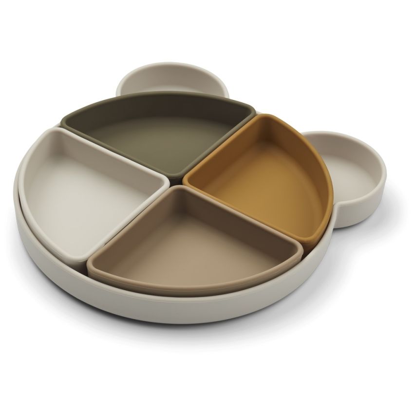 LIEWOOD - Arne Silikon Menü Snackteller Mr Bear Sandy Mix