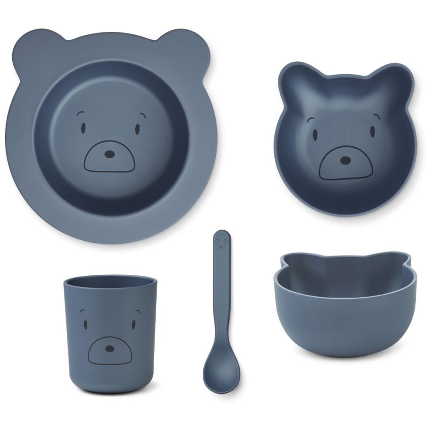 LIEWOOD - Joana Geschirrset 4tlg Mr Bear Stormy Blue