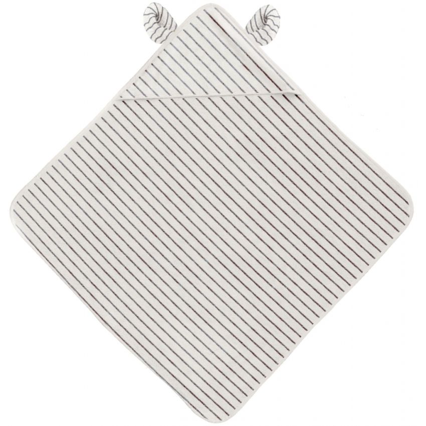 Konges Sløjd - Terry Kapuzenbadetuch Striped Shades of Blue