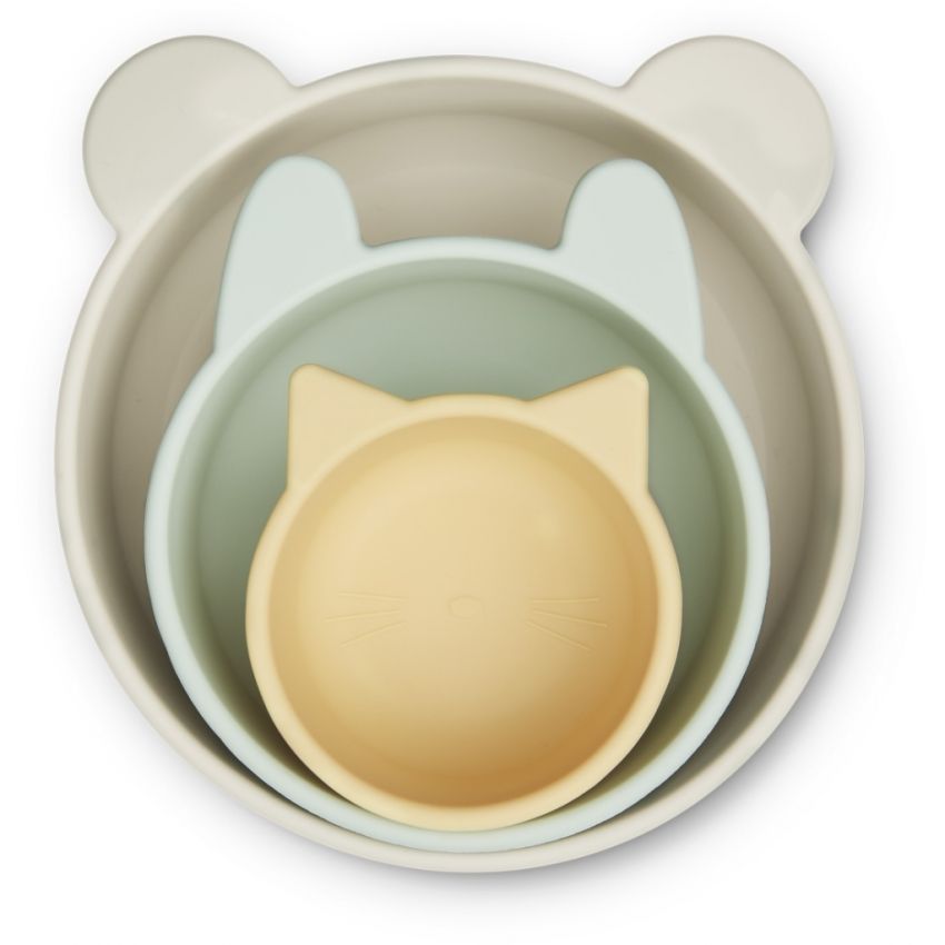 LIEWOOD - Silikon Schalen Set Eddie Dusty Mint Mix