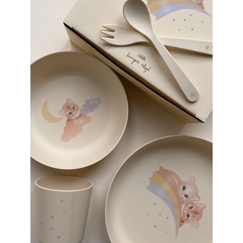 Konges Sløjd - Geschirrsett Regenbogen Kätzchen