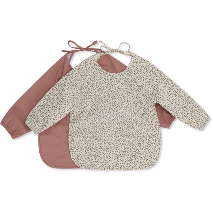 Konges Sløjd - 2er Set Langarm- Lätzchen Milk - Burlwood