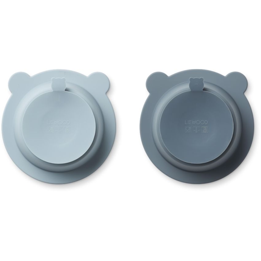 LIEWOOD - 2er Set Peony Saugnapfteller Set Blue Mix