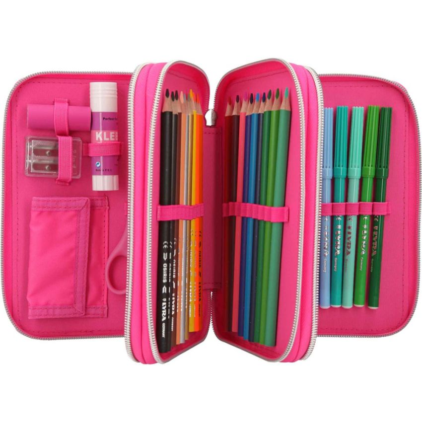 Depesche - Miss Melody 3-fach Federtasche Streichpailletten, Pink