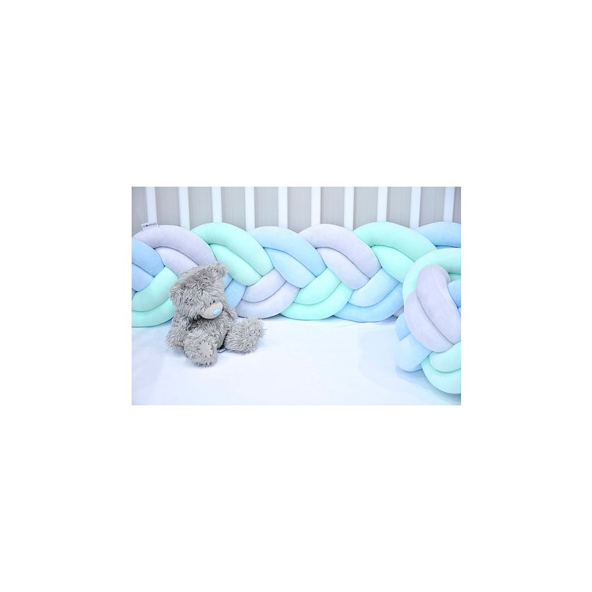 Sparrow - Bettschlange Double - hellgrau - babyblau - mint