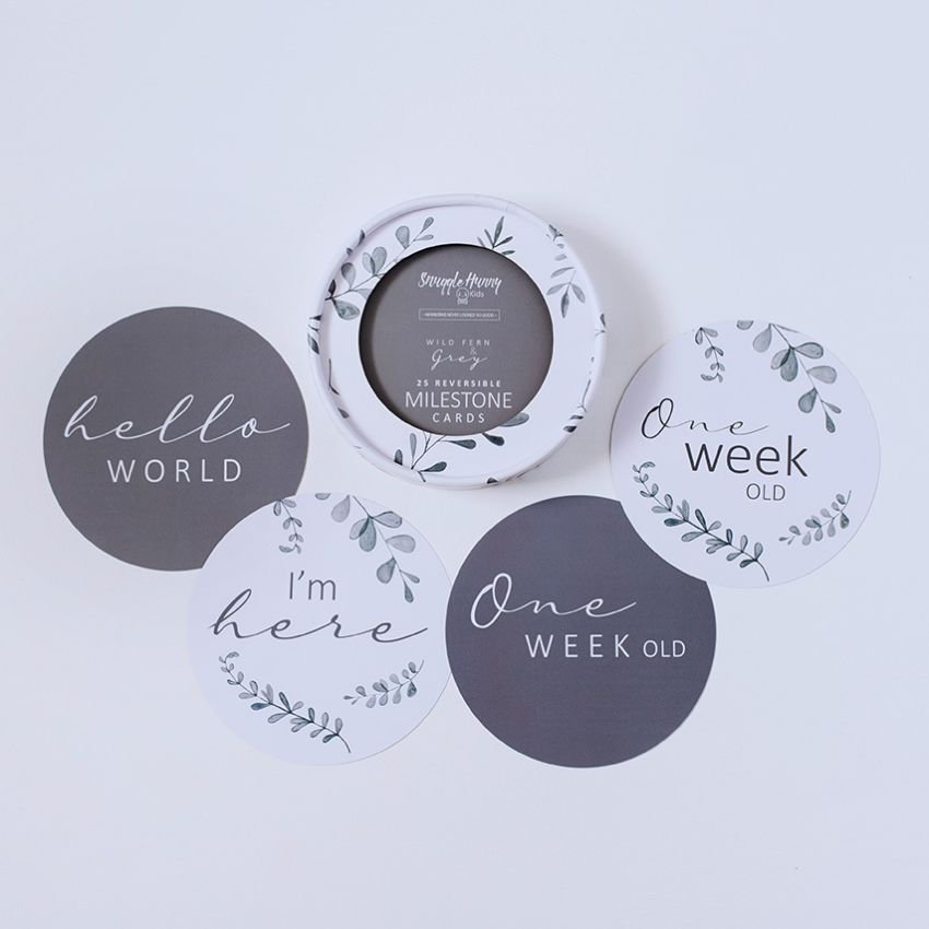 Snuggle Hunny - Meilenstein Karten Wild Fern & Grey