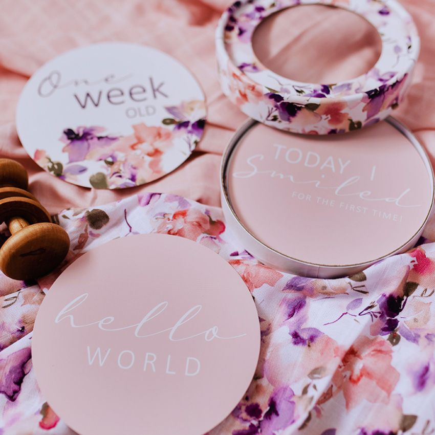 Snuggle Hunny - Meilenstein Karten Blushing Beauty & Musk Pink