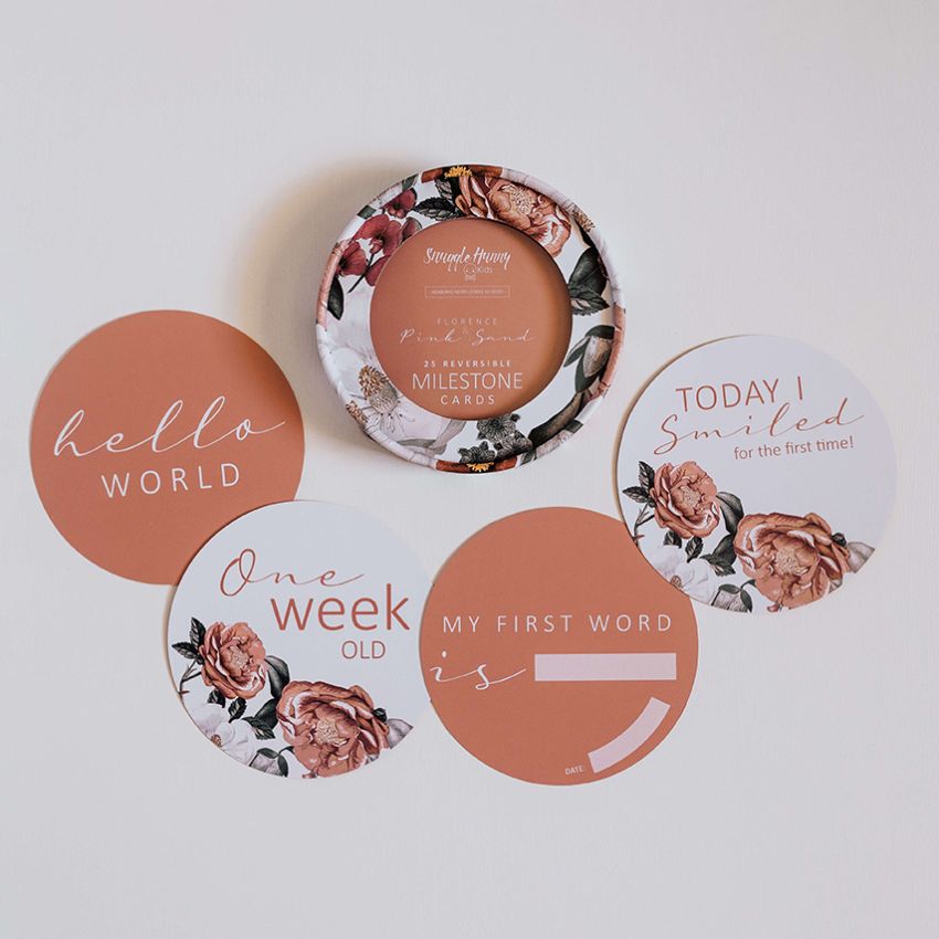 Snuggle Hunny - Meilenstein Karten Florence & Pink Sand