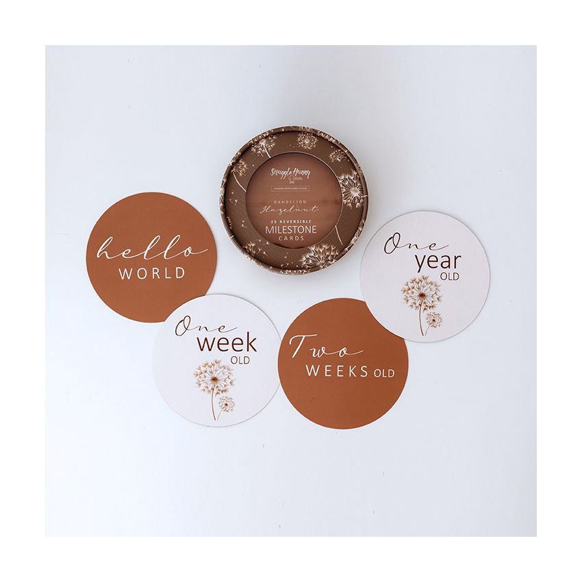 Snuggle Hunny - Meilenstein Karten Dandelion & Hazelnut