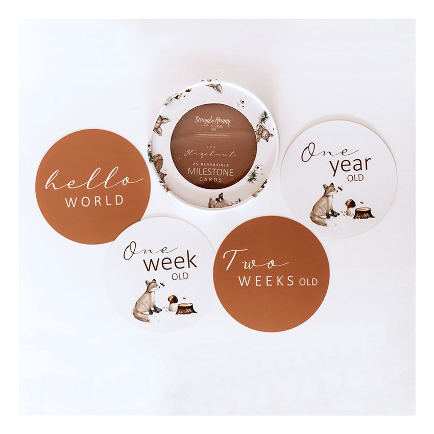 Snuggle Hunny - Meilenstein Karten Fox & Hazelut