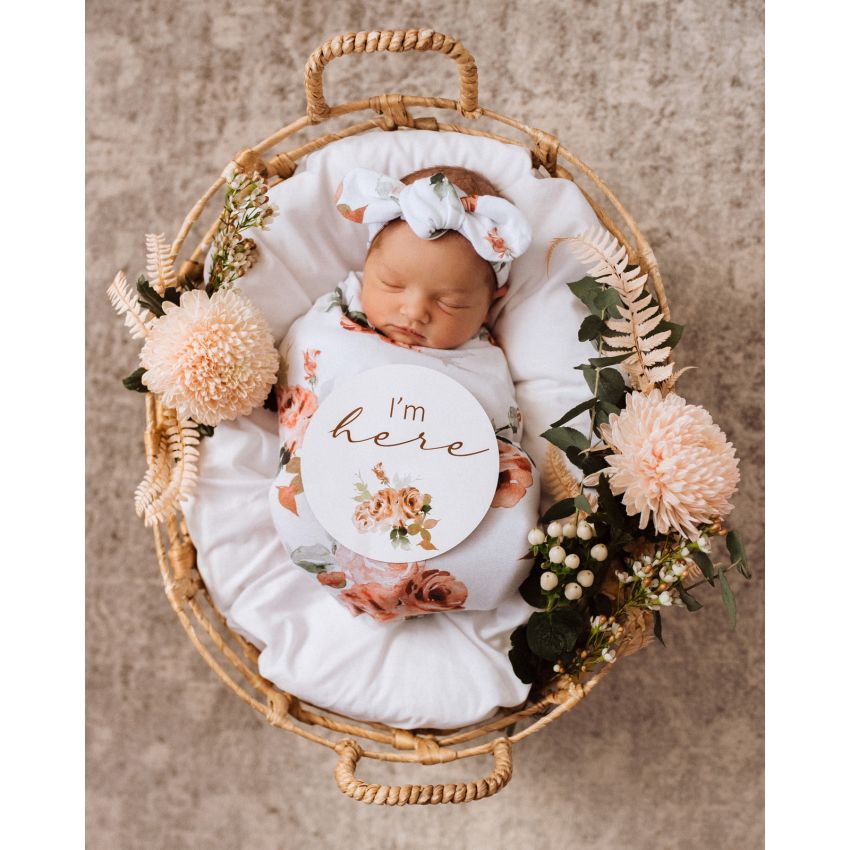 Snuggle Hunny - Meilenstein Karten Rosebud & Pink Sand