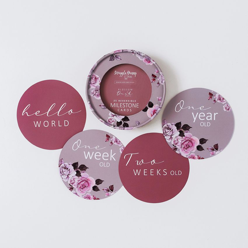 Snuggle Hunny - Meilenstein Karten Blossom & Dusk