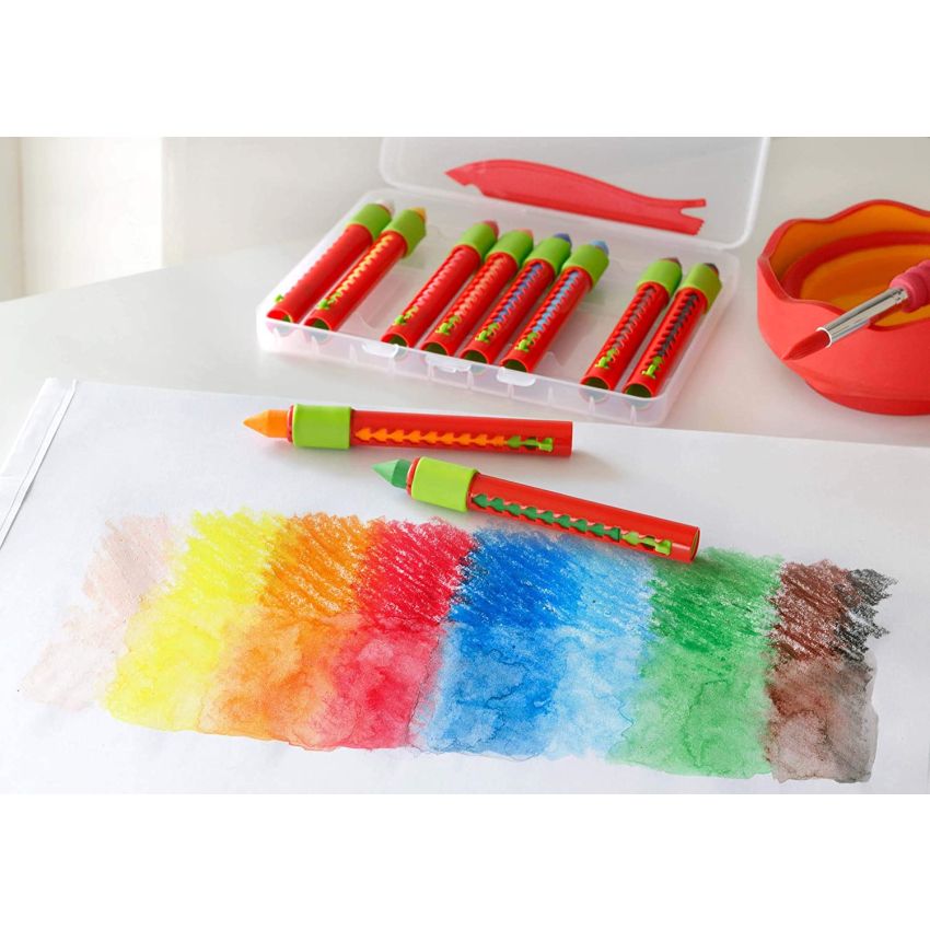 Faber-Castell - Wachsmalkreiden mit Schiebehülse, 10er Set
