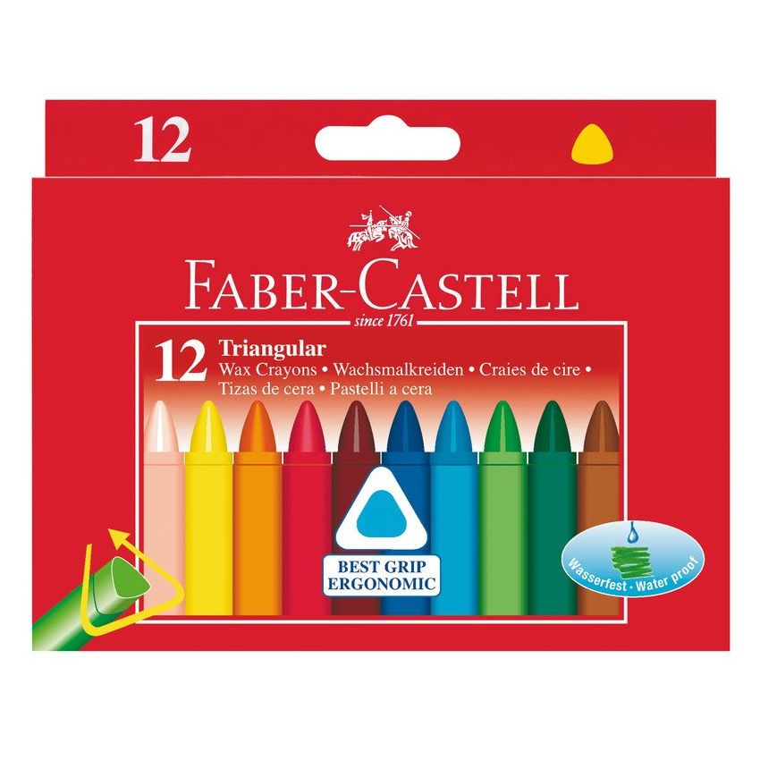Faber-Castell - Wachsmalkreide dreikant 12er Set
