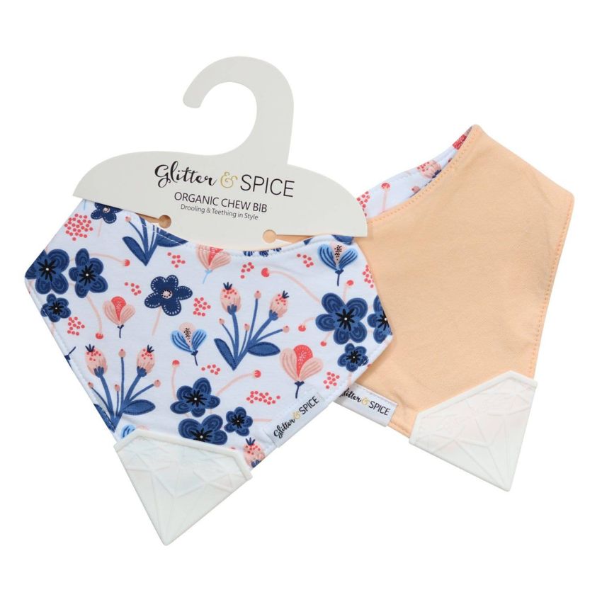 Glitter & Spice - Kau- Lätzchen doppelseitig Wildflower / Mango