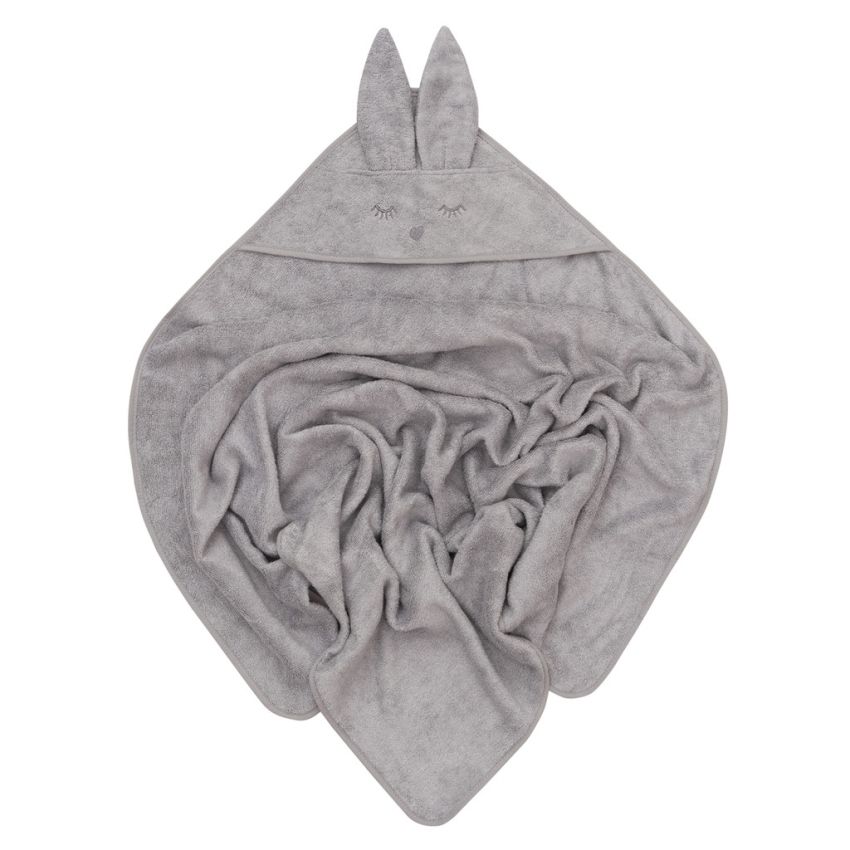 Samiboo - Bambus Kapuze Badetuch Bunny grau