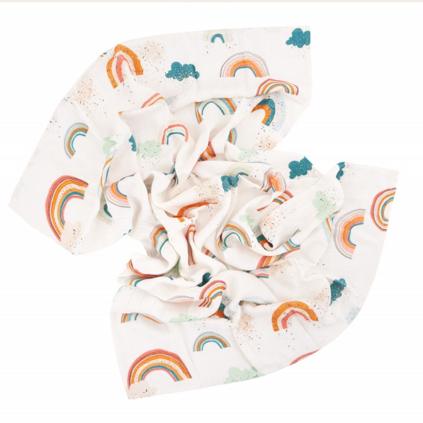 Samiboo - Bambus Muslin 100x100cm Rainbow