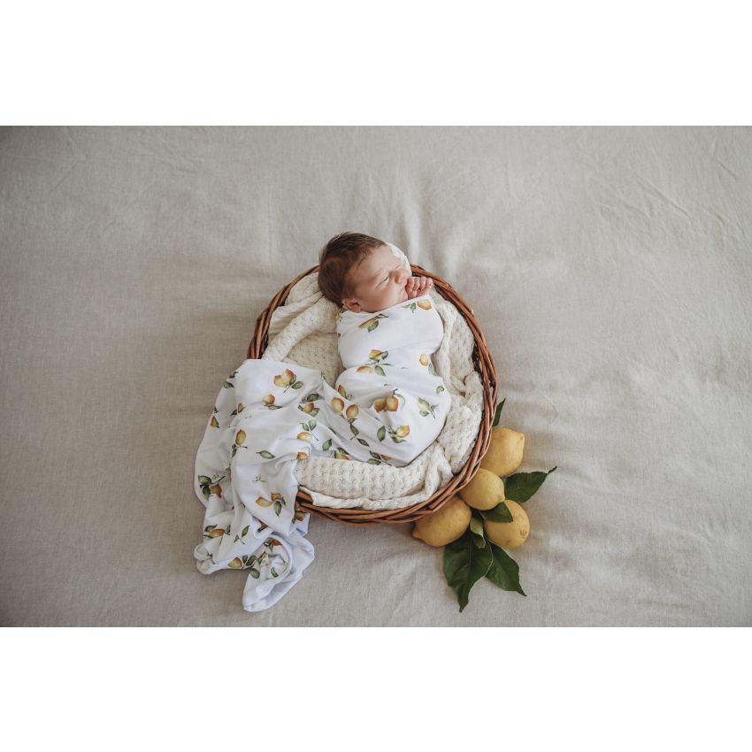 Snuggle Hunny - Swaddledecke Lemon mit Beanie