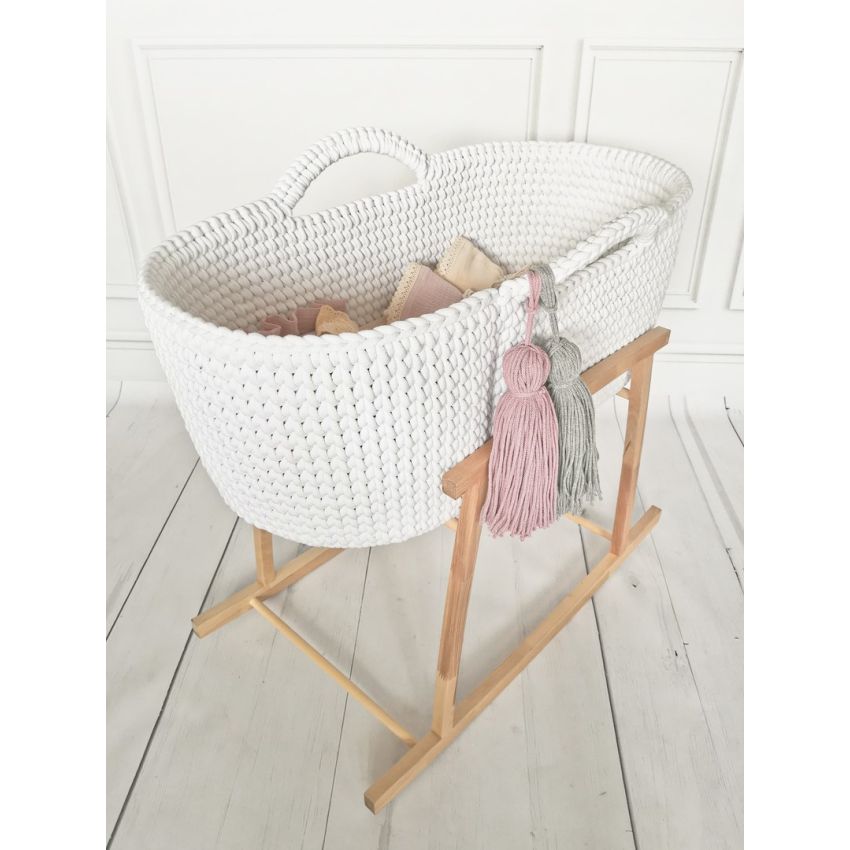 Like Moses - Moseskorb Weiss mit Vanilla Rosa Bettwäsche