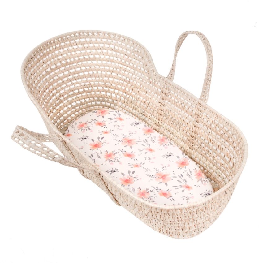 Samiboo - Spanntuch für Wiege / Moseskorb / Kinderwagen In Bloom
