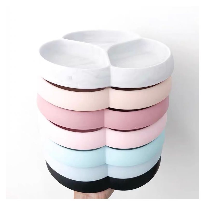 Glitter & Spice - Silikon Saugnapf Teller Kleeblatt Seafoam