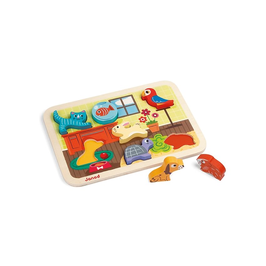 Janod - Formenpuzzle Haustiere