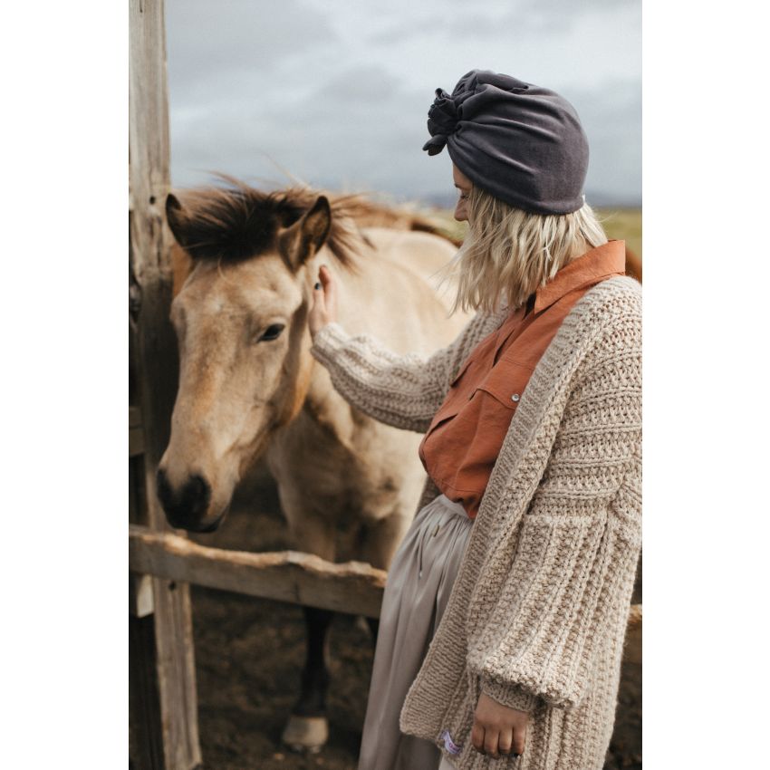 Looks by Luks -  Turban Samt Silver Grey